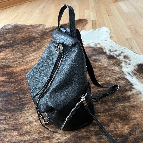Rebecca Minkoff Black Pebbled Julian Backpack - Picture 7 of 7